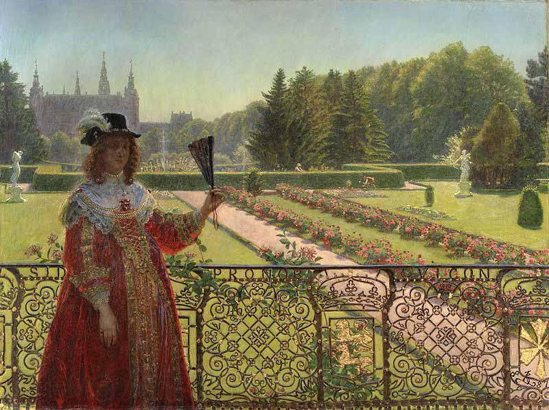 Kristian Zahrtmann Leonora Christina in the garden of Frederiksborg Palace. Norge oil painting art
